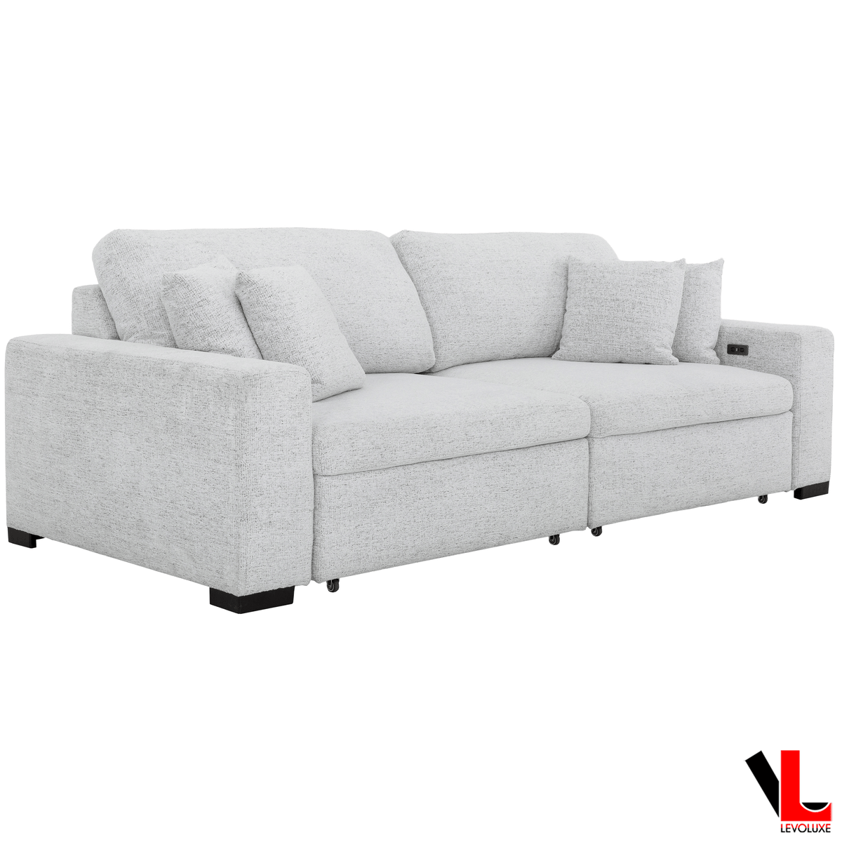 Levoluxe Galveston 2 Piece Power Sliding Sofa and Chair Set in Chelsea Arctic, image 4