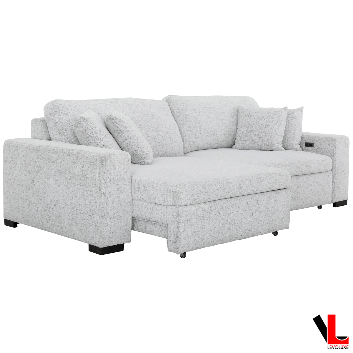 Levoluxe Galveston 2 Piece Power Sliding Sofa and Chair Set in Chelsea Arctic, image 3