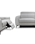 Levoluxe Lennox 2 Piece Power Reclining Sofa and Loveseat Set with Adjustable Headrests in Light Grey Leather Match, image 5