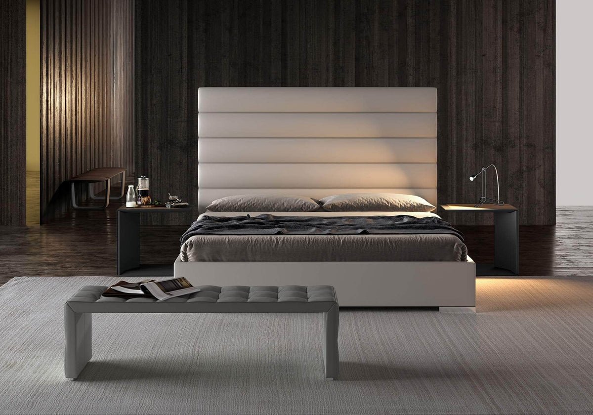 Modloft Prince Eco Pelle Leather Platform Bed, image 1