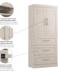 Modubox Pur 36W Wardrobe with 3 Drawers, image 20
