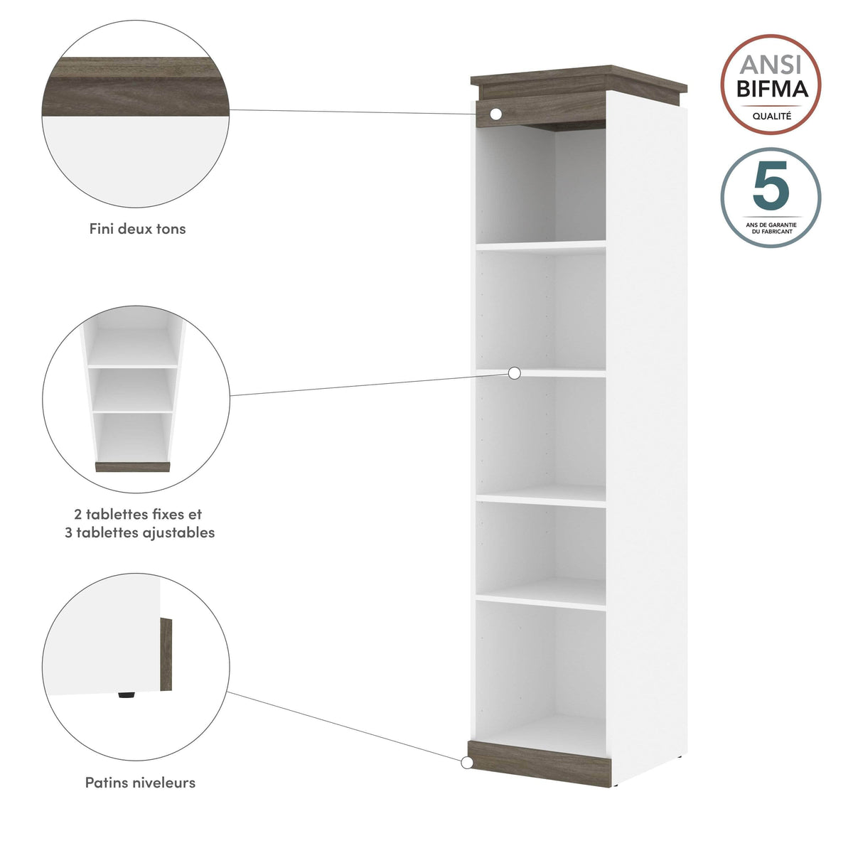 Modubox Orion 20"W Narrow Shelving Unit, image 10
