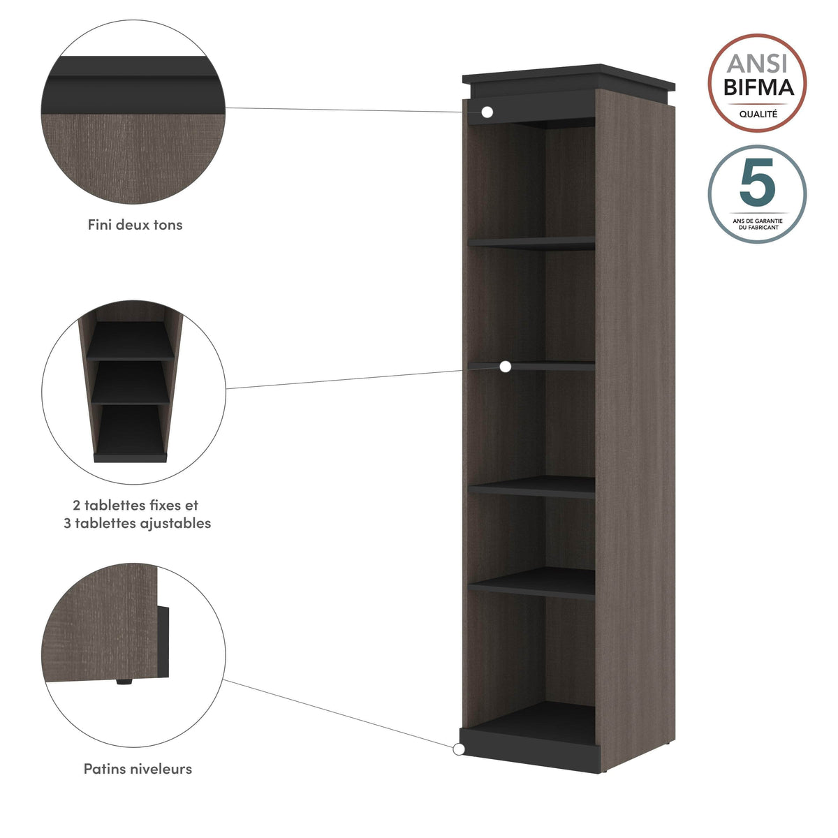 Modubox Orion 20"W Narrow Shelving Unit, image 23