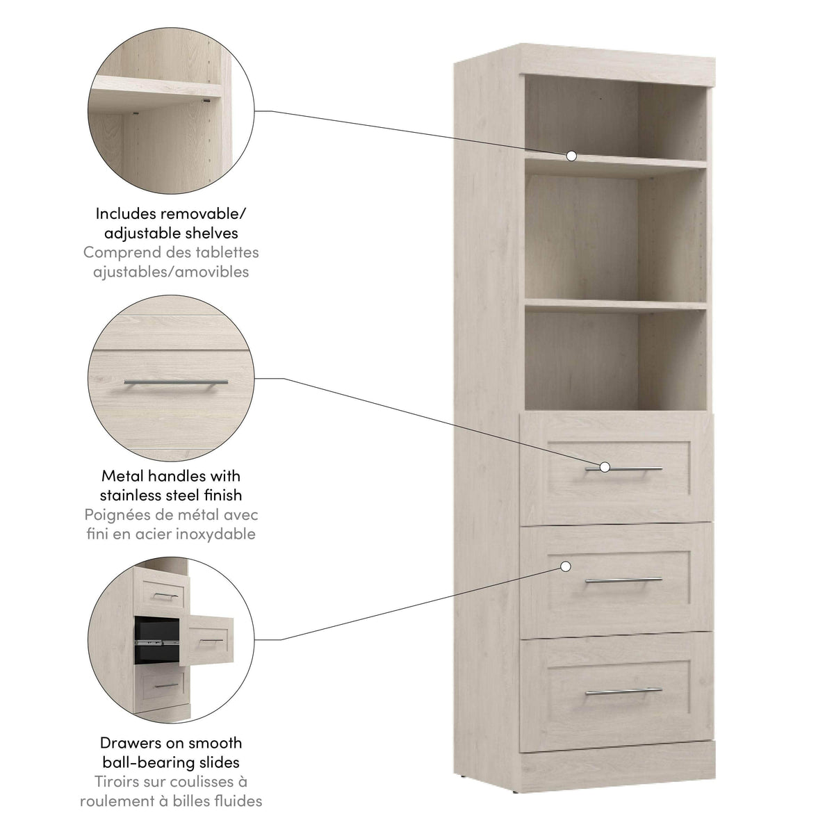 Modubox Pur 25” Storage Unit with 3 Drawers, image 22