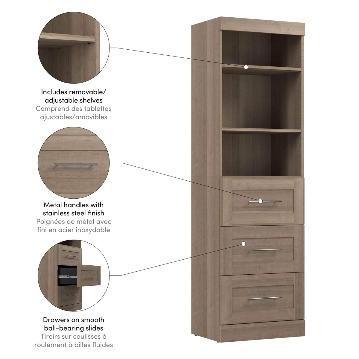 Modubox Pur 25” Storage Unit with 3 Drawers, image 31