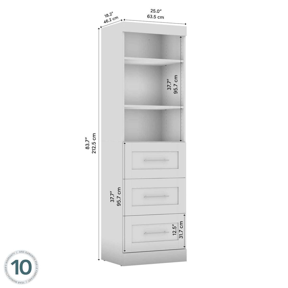 Modubox Pur 25” Storage Unit with 3 Drawers, image 29