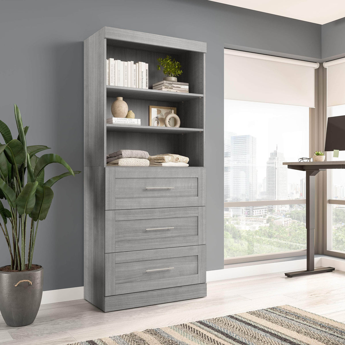 Modubox Pur 36” Storage Unit with 3 Drawers, image 6