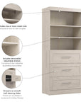 Modubox Pur 36” Storage Unit with 3 Drawers, image 16