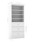 Modubox Versatile 36” Storage Unit with 3 Drawers White, image 3