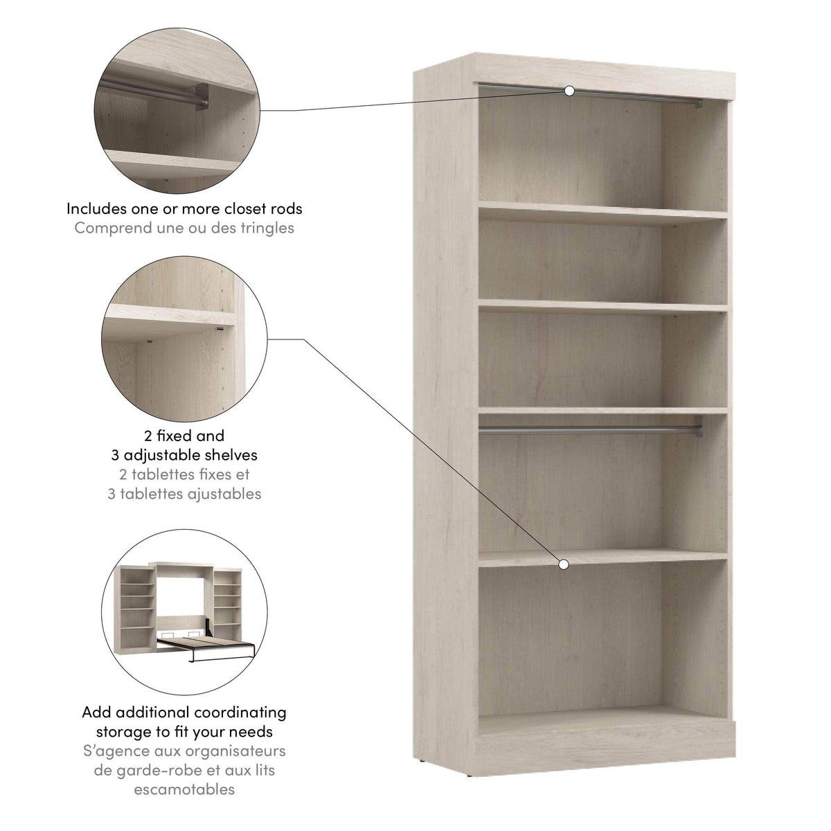 Modubox Pur 36" Closet Organizer Storage Unit, image 23