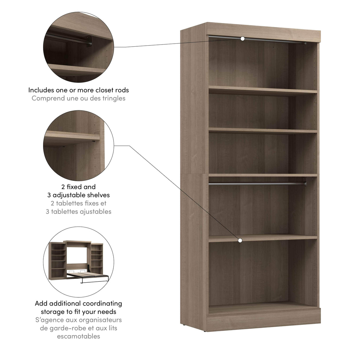 Modubox Pur 36" Closet Organizer Storage Unit, image 29