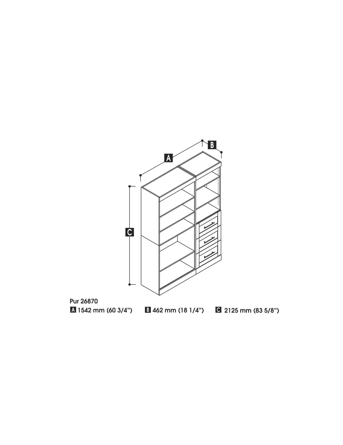 Modubox Pur 61W Closet Organizer, image 3
