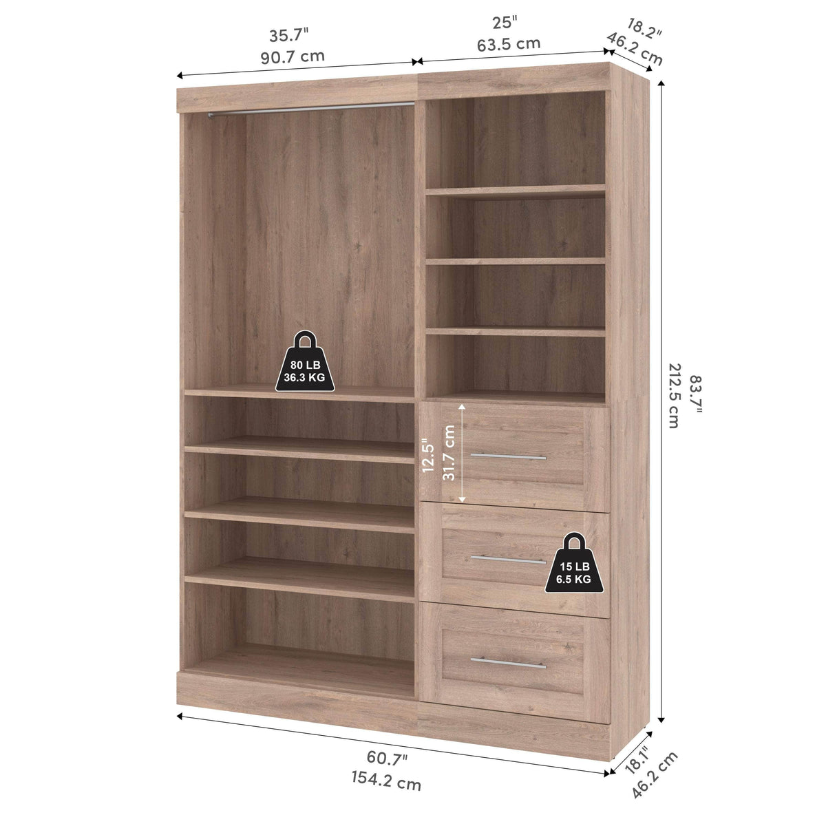 Modubox Pur 61W Closet Organizer, image 18