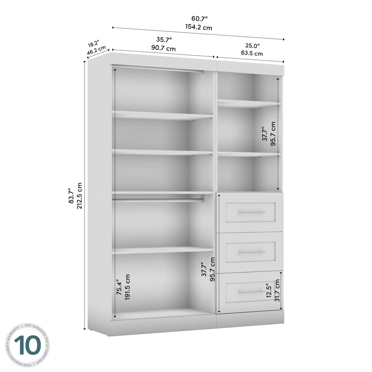 Modubox Pur 61W Closet Organizer, image 43