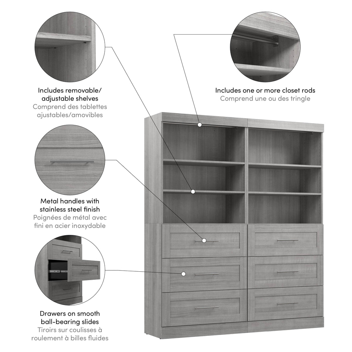 Modubox Pur 72” Closet Organizer, image 18