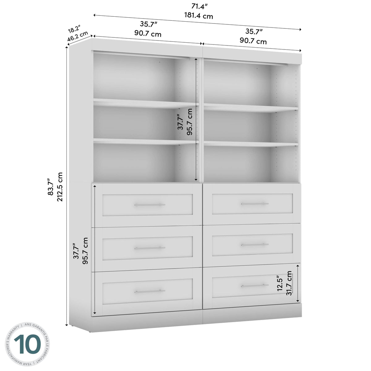 Modubox Pur 72” Closet Organizer, image 39