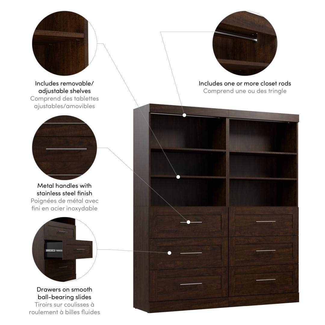 Modubox Pur 72W Closet Organization System with Drawers, image 7