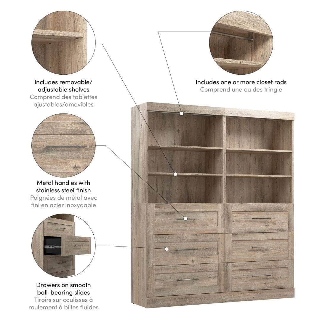 Modubox Pur 72W Closet Organization System with Drawers, image 15