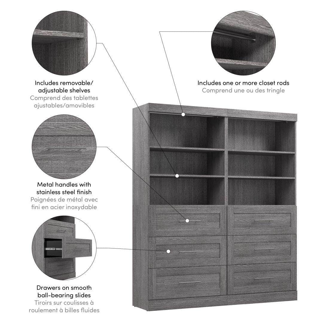 Modubox Pur 72W Closet Organization System with Drawers, image 22