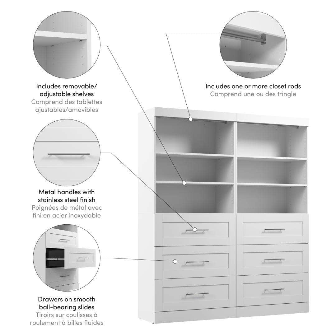 Modubox Pur 72W Closet Organization System with Drawers, image 29