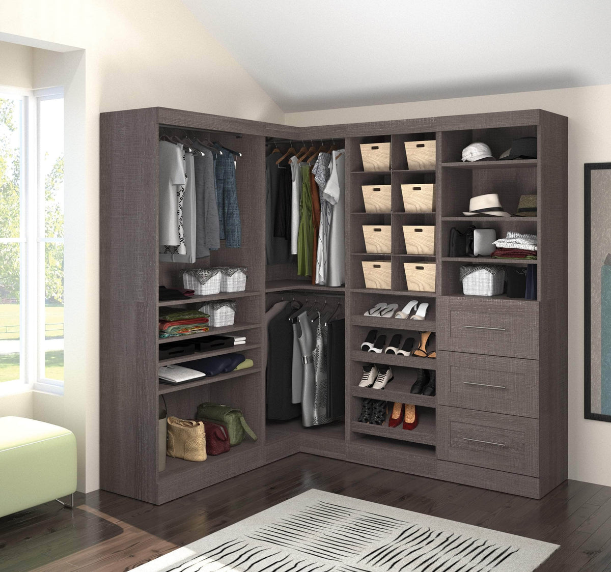 Modubox Pur 83W Walk In Closet Organizer, image 5
