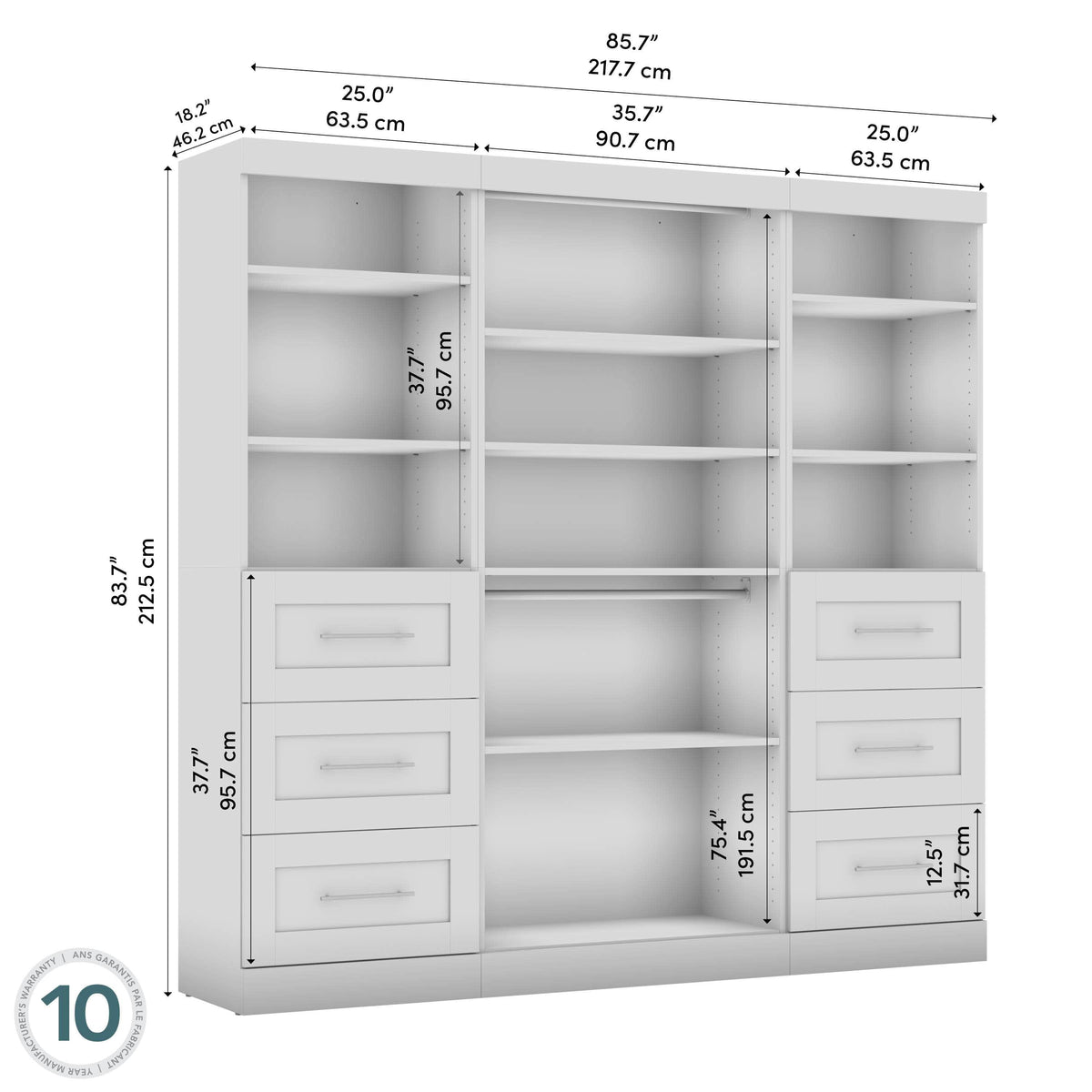 Modubox Pur 86“ Closet Organizer, image 37