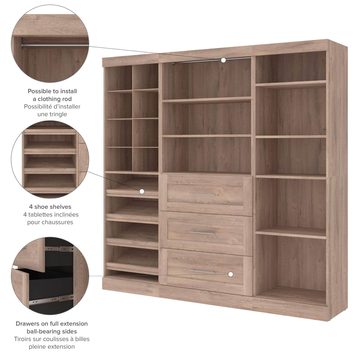 Modubox Pur 86“ Closet Organizer with Storage Cubbies, image 5