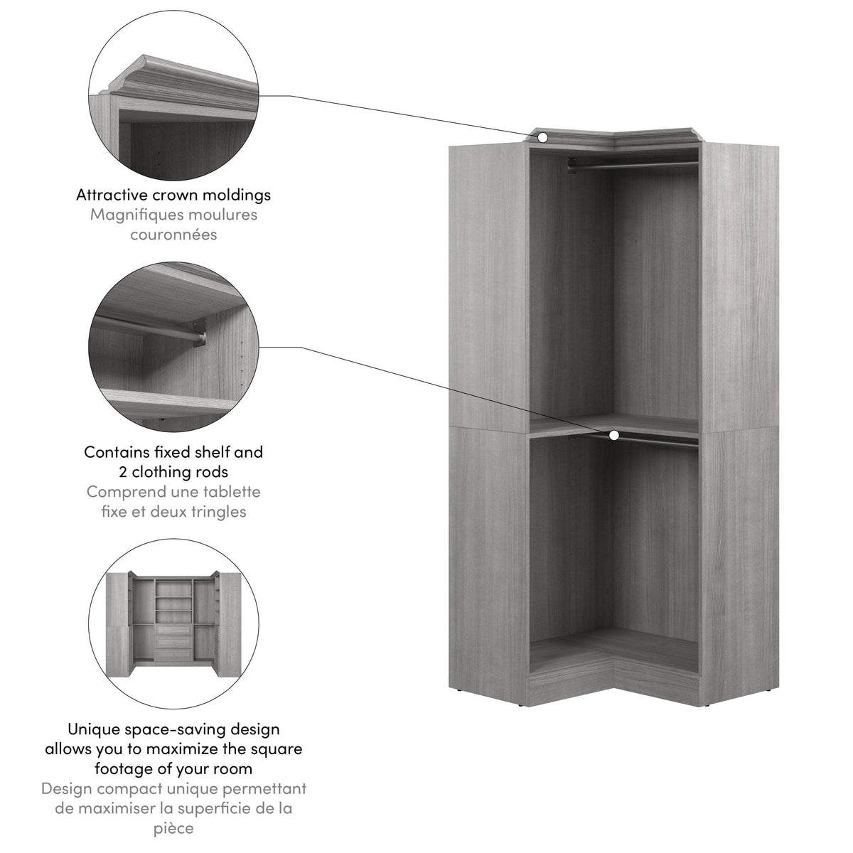 Modubox Versatile 36” Corner Closet Organizer, image 5