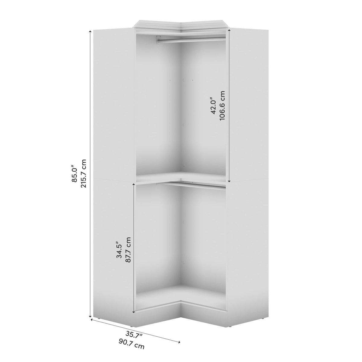 Modubox Versatile 36” Corner Closet Organizer, image 8