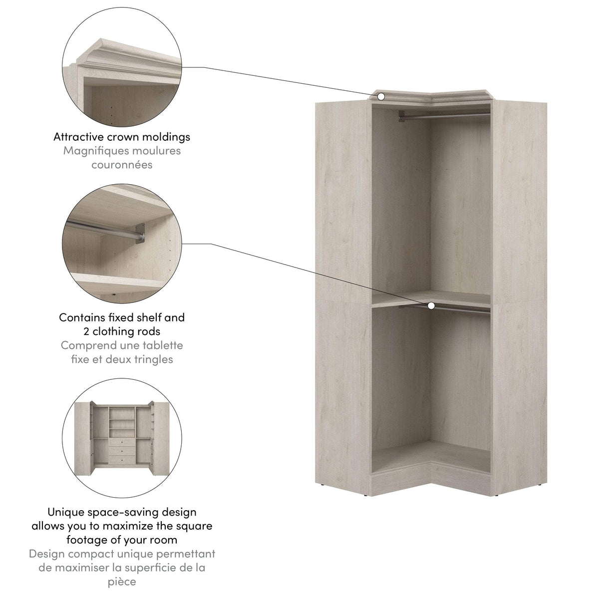 Modubox Versatile 36” Corner Closet Organizer, image 13