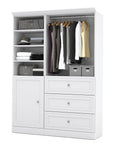 Modubox Versatile 61” Closet Organizer with Drawers and Door White, image 2