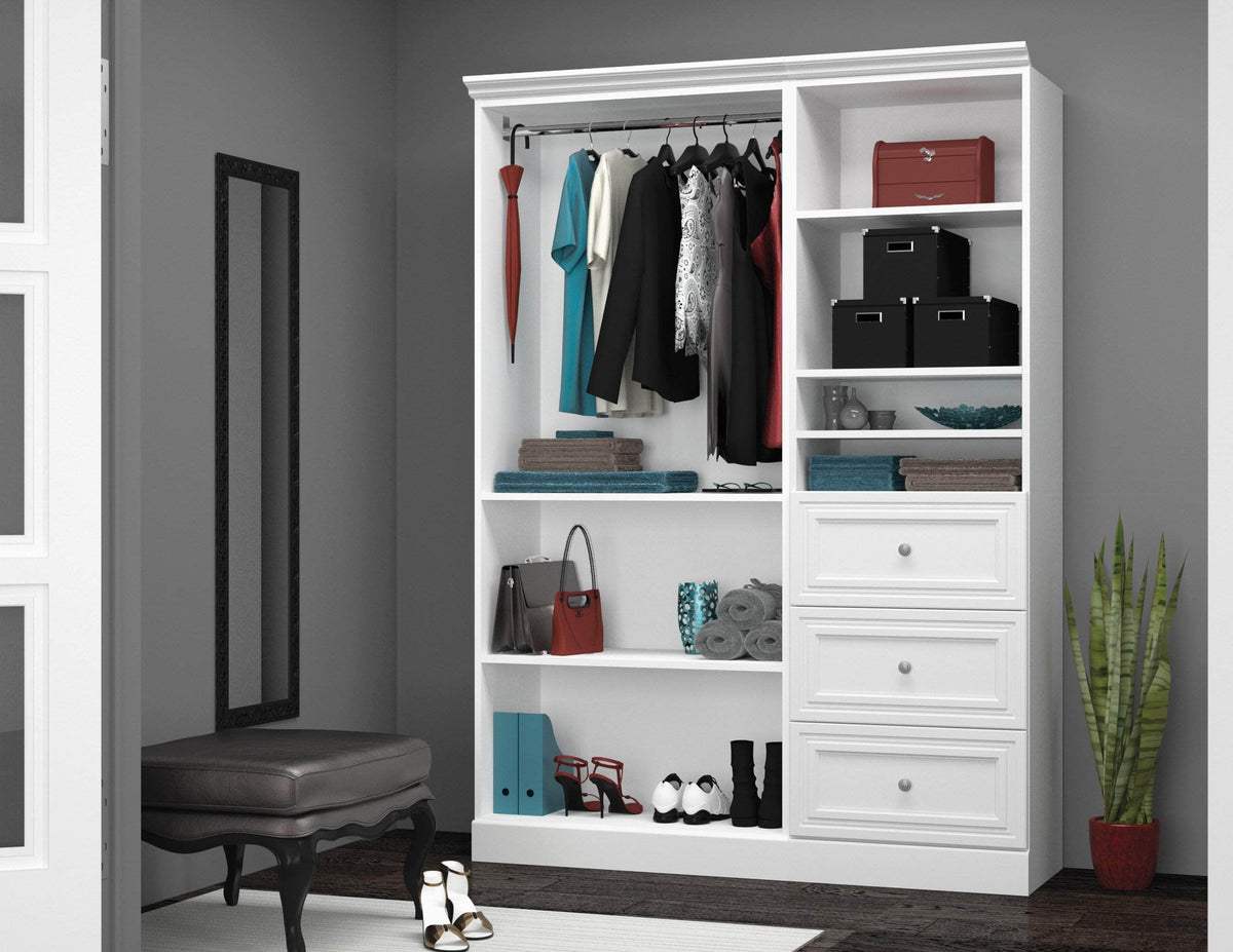 Modubox Versatile 61” Closet Organizer with Drawers White, image 1