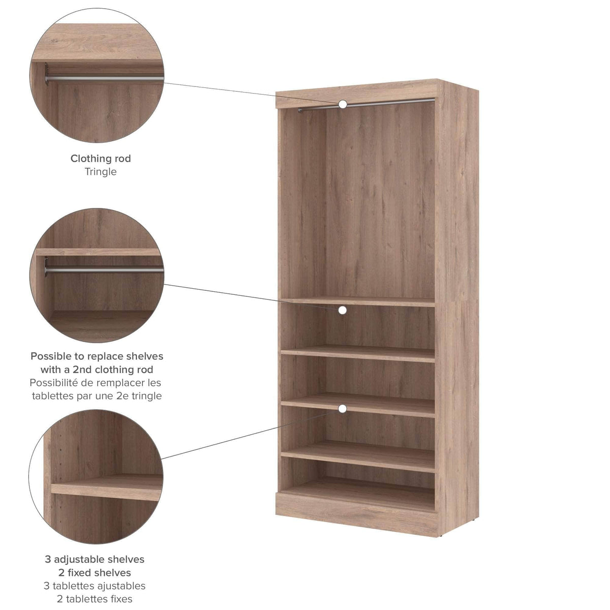 Modubox Pur 36" Closet Organizer Storage Unit, image 10