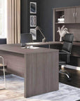 Modubox Logan U Shaped Desk with Pedestal and Hutch Bark Grey, image 1
