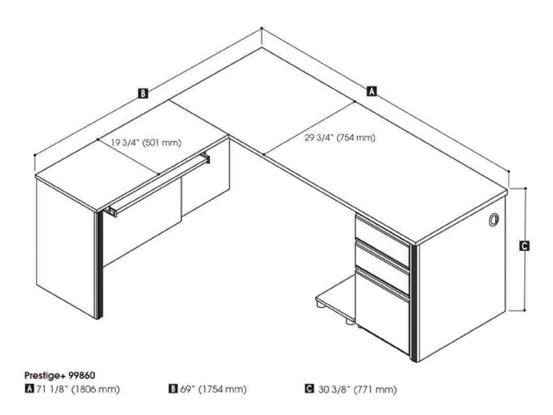 Modubox Prestige+ L Shaped Desk with Pedestal, image 5