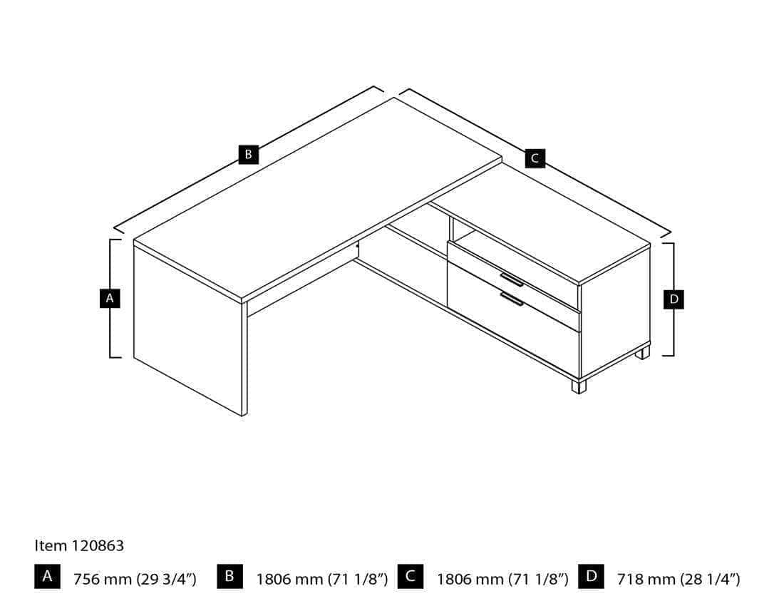 Modubox Pro Linea L Shaped Desk, image 3