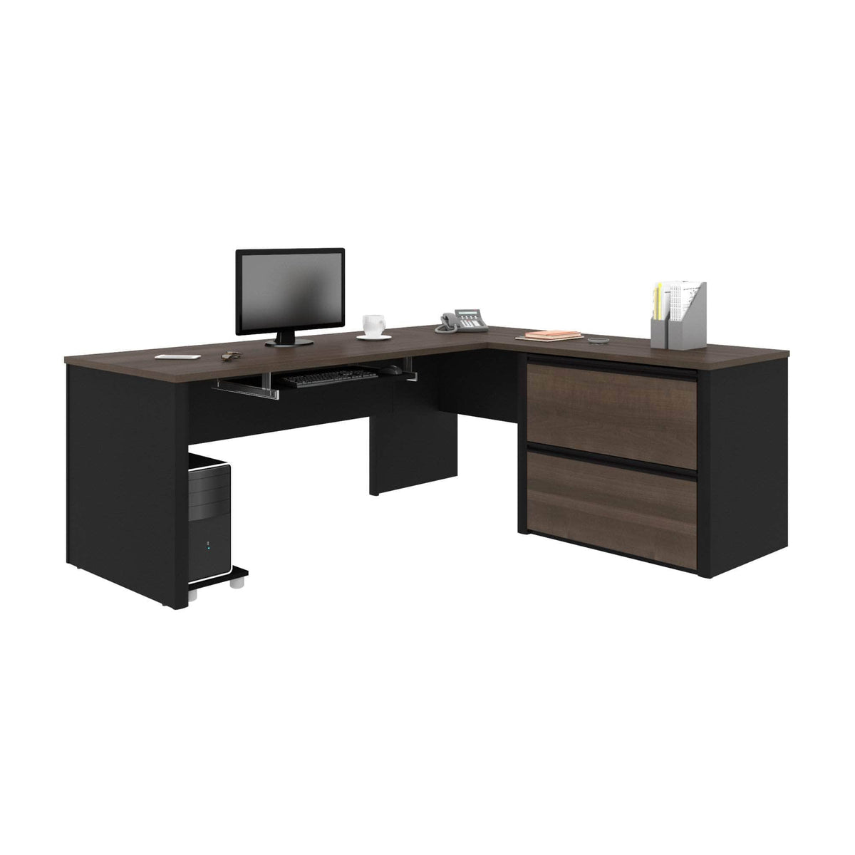 Modubox Connexion L Shaped Desk with Lateral File Cabinet, image 2