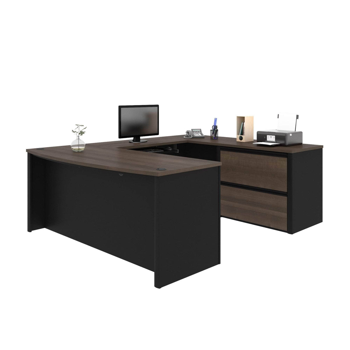 Modubox Connexion U Shaped Executive Desk with Lateral File Cabinet, image 2