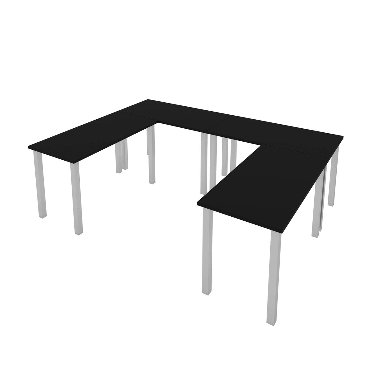 Modubox Universel 4 Piece Set Including 4 24″ × 48″ Table Desks with Square Metal Legs, image 16
