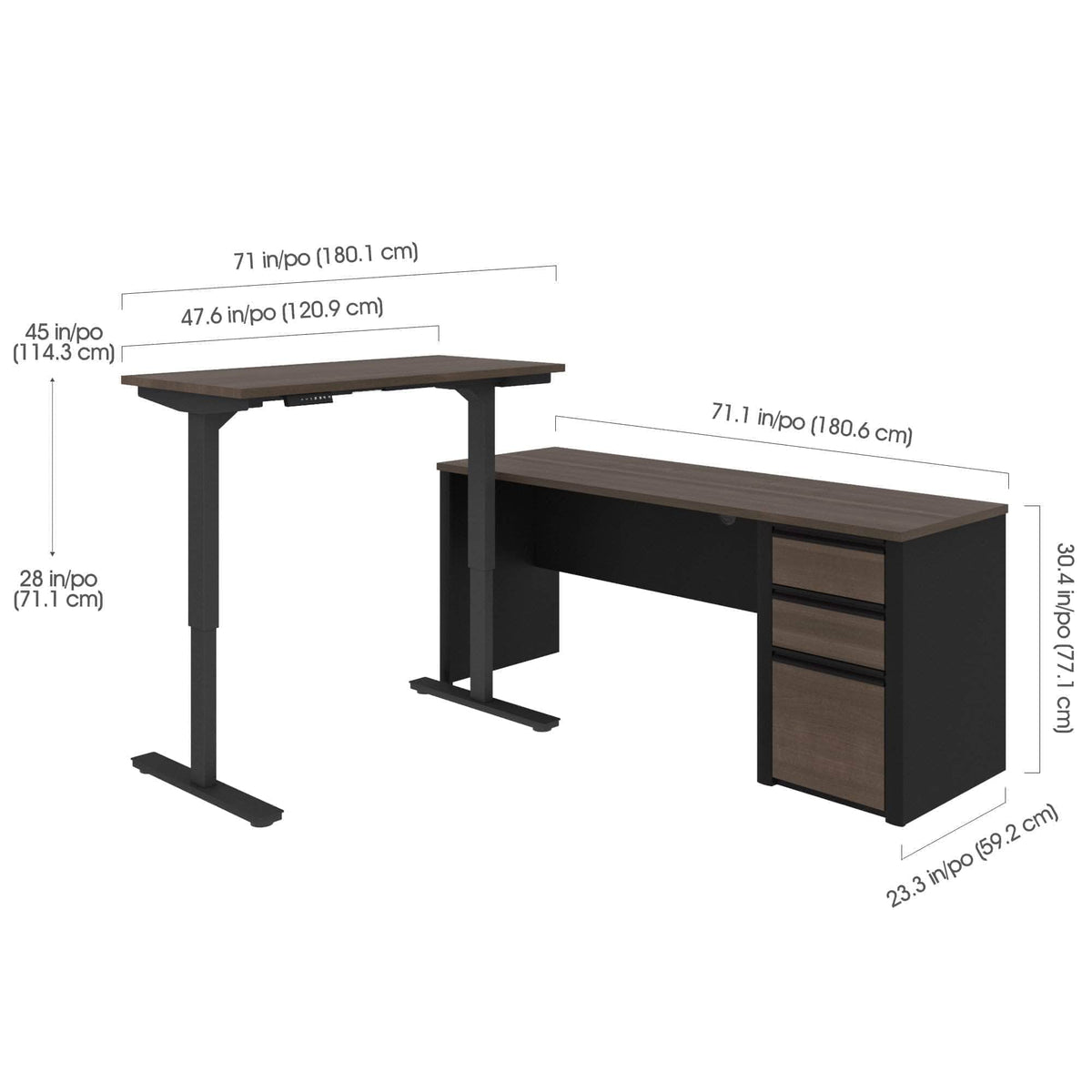 Modubox Connexion 2 Piece Set Including a Standing Desk and a Desk, image 8