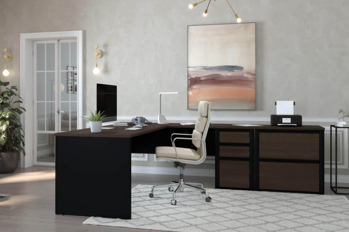 Modubox Connexion 2 Piece Set Including an L Shaped Desk and a Lateral File Cabinet, image 1