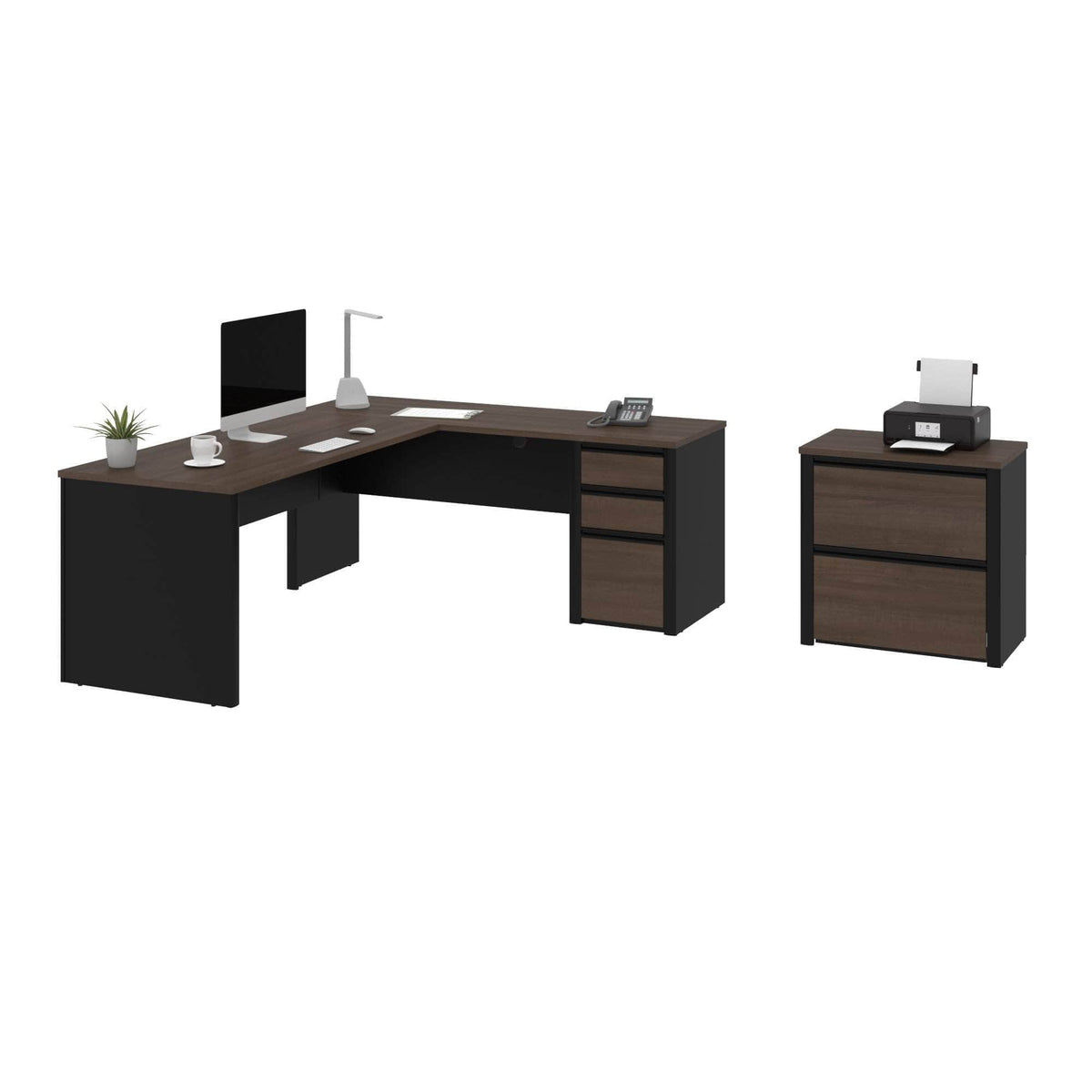 Modubox Connexion 2 Piece Set Including an L Shaped Desk and a Lateral File Cabinet, image 3