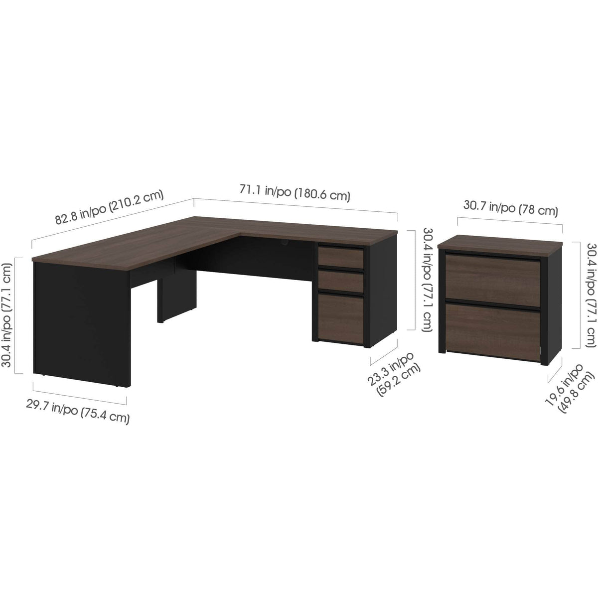 Modubox Connexion 2 Piece Set Including an L Shaped Desk and a Lateral File Cabinet, image 4