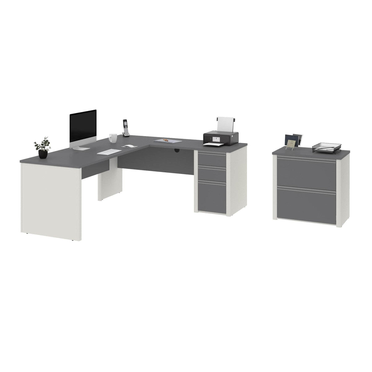 Modubox Connexion 2 Piece Set Including an L Shaped Desk and a Lateral File Cabinet, image 12