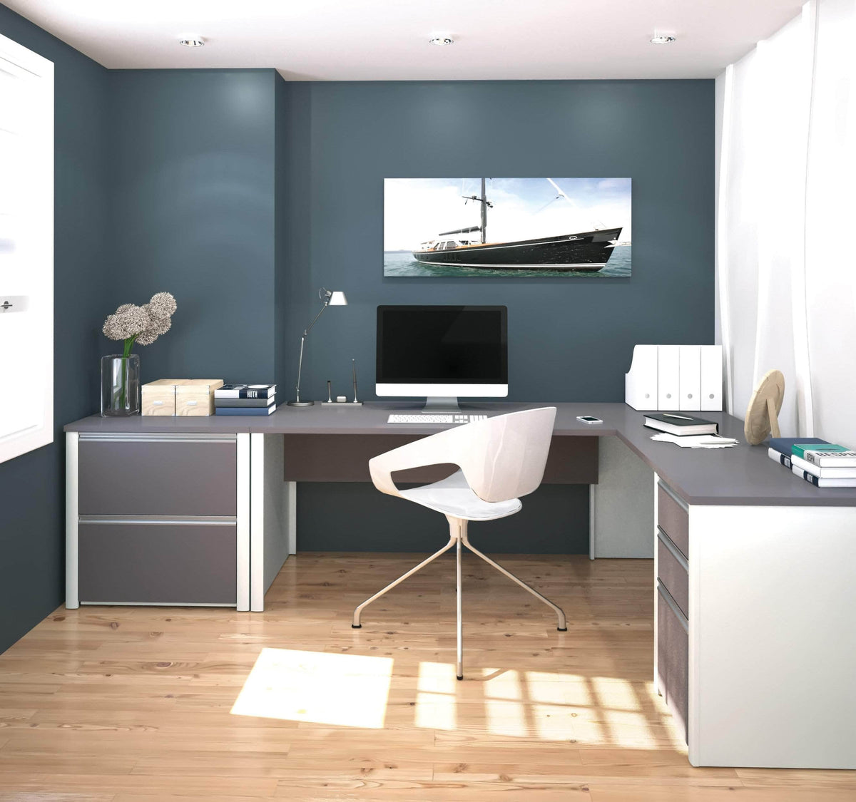 Modubox Connexion 2 Piece Set Including an L Shaped Desk and a Lateral File Cabinet, image 13