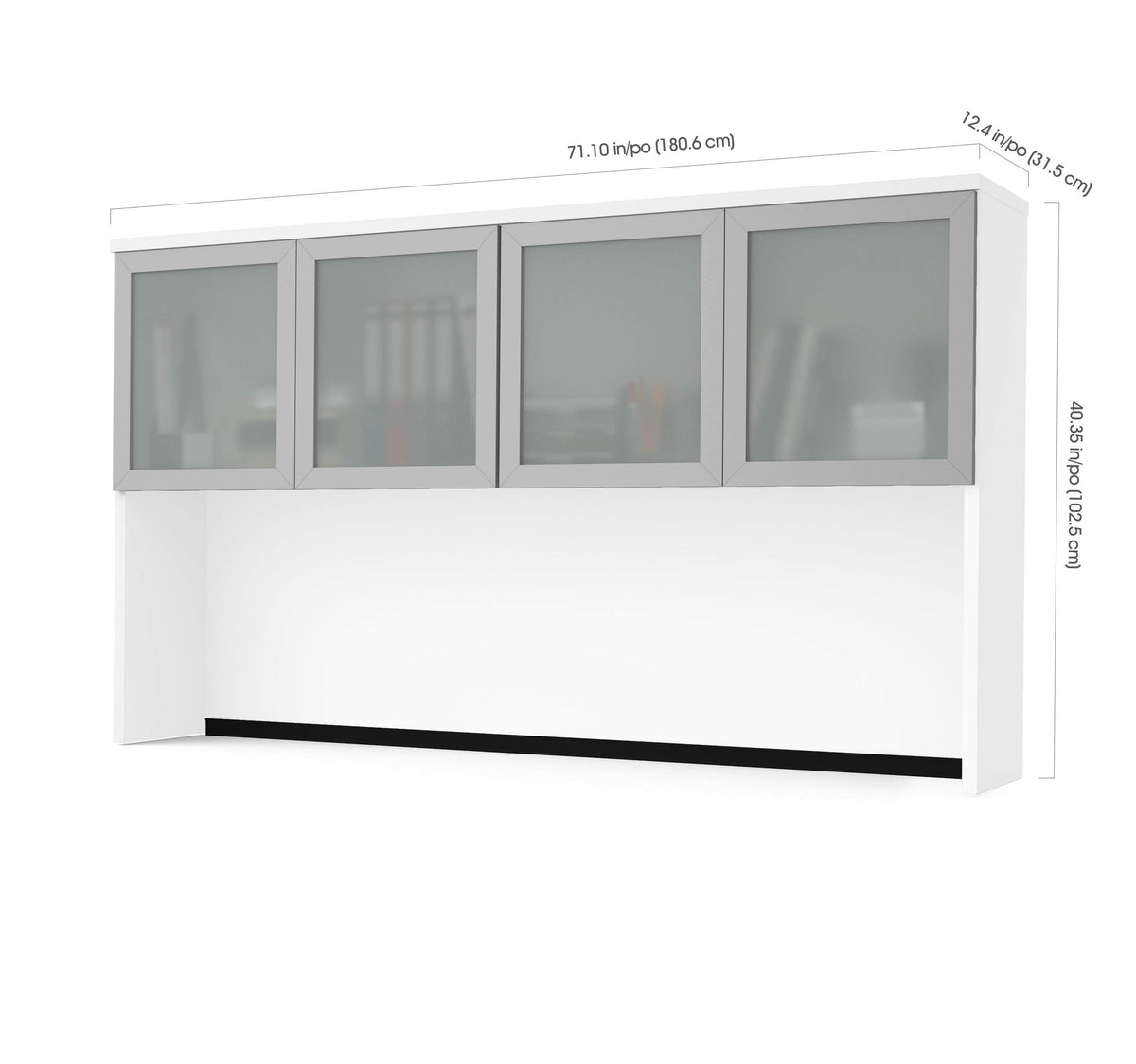 Modubox Pro Concept Plus Desk Hutch with Frosted Glass Doors, image 2