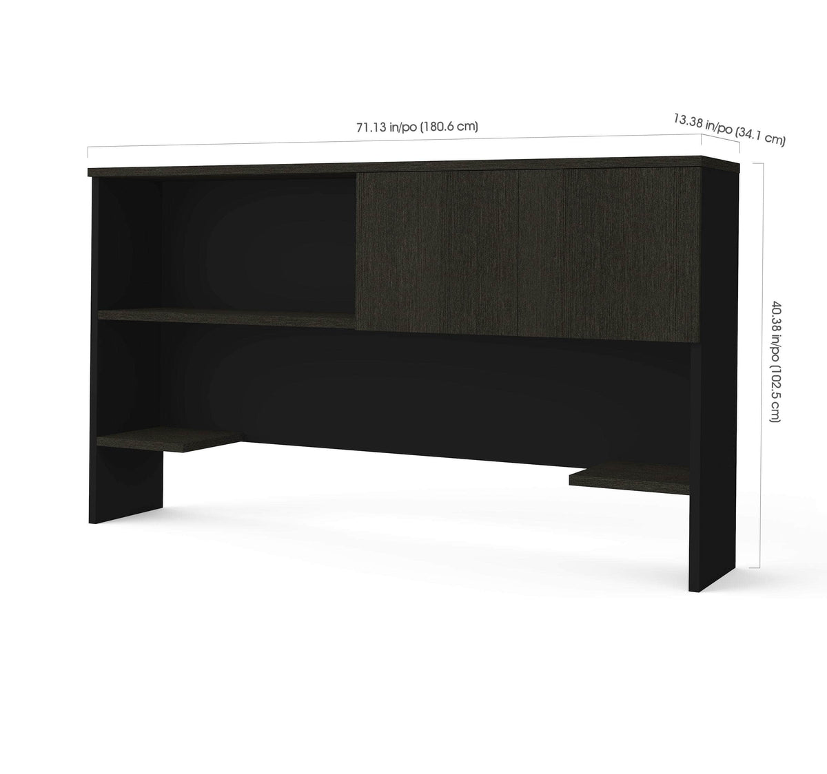 Modubox Pro Concept Plus Desk Hutch with Sliding Door Deep Grey &amp; Black, image 2