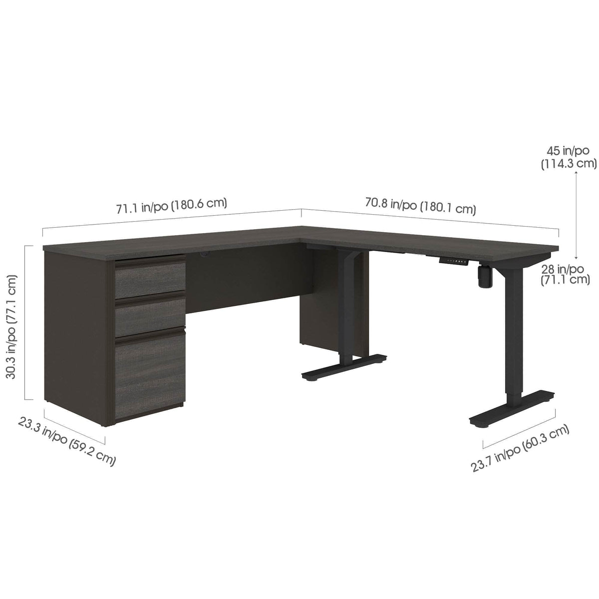 Modubox Prestige+ 2 Piece Set Including a Standing Desk and a Desk, image 6