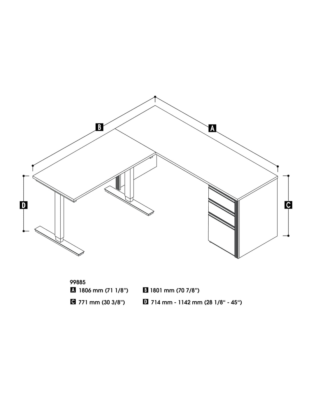 Modubox Prestige+ 2 Piece Set Including a Standing Desk and a Desk, image 10