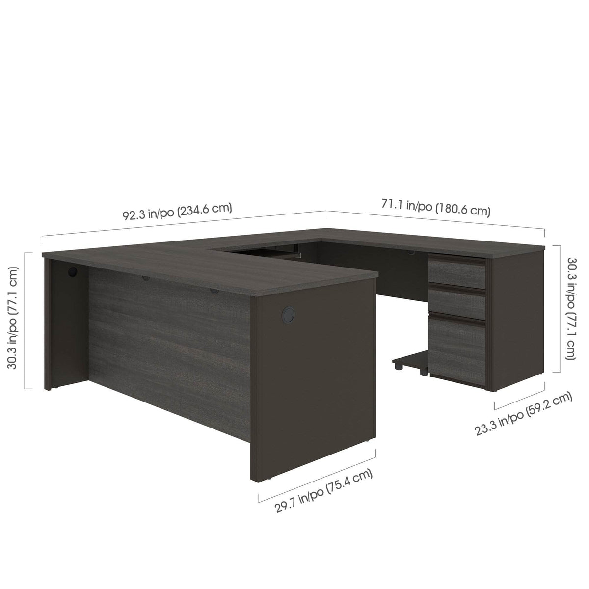 Modubox Prestige+ U Shaped Executive Desk with Pedestal, image 8